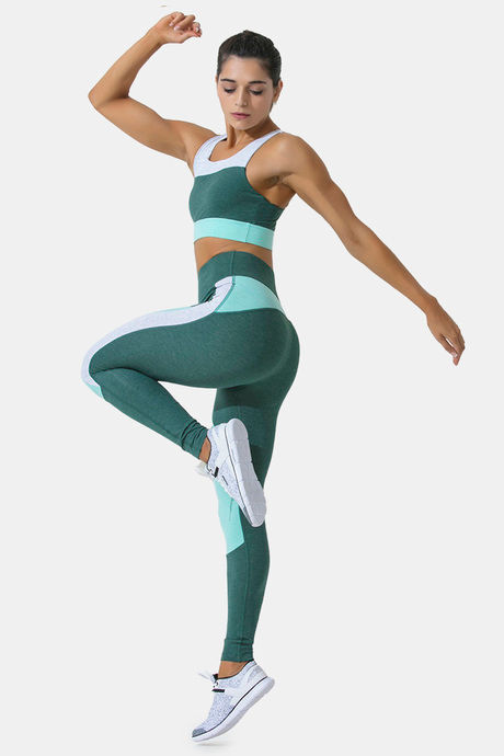Zelocity High Rise Cotton Legging- Green Melange — image 4
